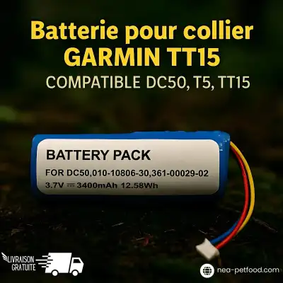 %price%Batterie pour collier GARMIN TT15 compatible DC50 T5 TT15 TT15