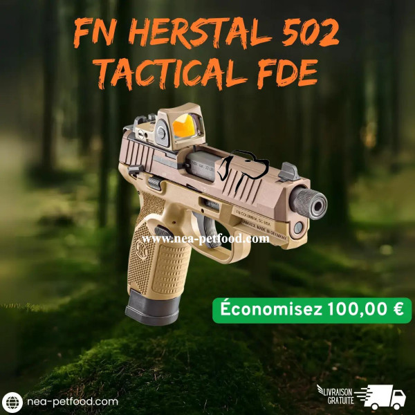 FN HERSTAL 502 Tactical FDE – Pistolet Optics Ready .22LR | Livraison Gratuite