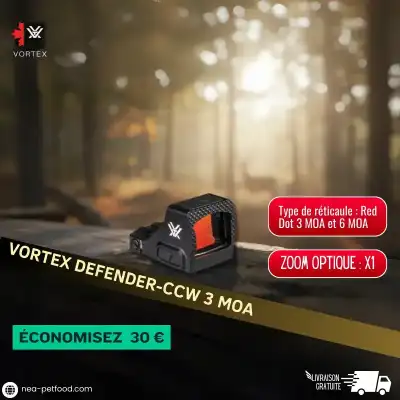 VORTEX DEFENDER-CCW 3 MOA & 6 MOA LIVRAISON GRATUITE