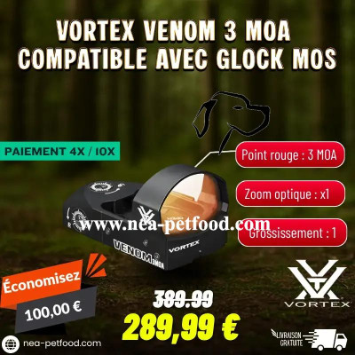 Point Rouge Vortex Venom 3 MOA Compatible avec Glock MOS389,99 € Point Rouge Vortex Venom 3 MOA Compatible avec Glock MOS389,99 €