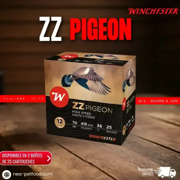 2X WINCHESTER ZZ PIGEON 36 gr calibre 12/70 bourre a jupe 25 cartouches39,16&nbsp;€