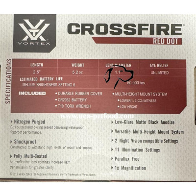 VORTEX Optics CROSSFIRE Red Dot LIVRAISON OFFERTE VORTEX Optics CROSSFIRE Red Dot LIVRAISON OFFERTE