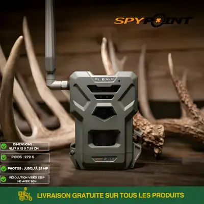 Caméra Chasse Spypoint Flex M Cellulaire 28 MP Caméra Chasse Spypoint Flex M Cellulaire 28 MP