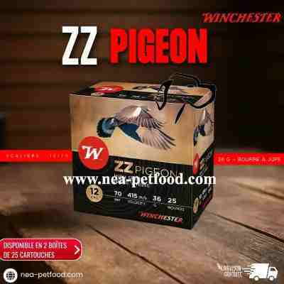 2X WINCHESTER ZZ PIGEON 36 gr calibre 12/70 bourre a jupe 25 cartouches%price%