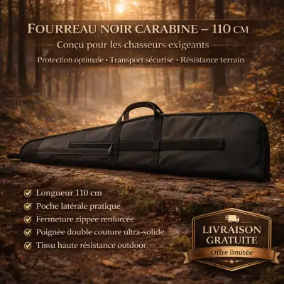 Fourreau noir carabine 110 cm avec poche latérale
