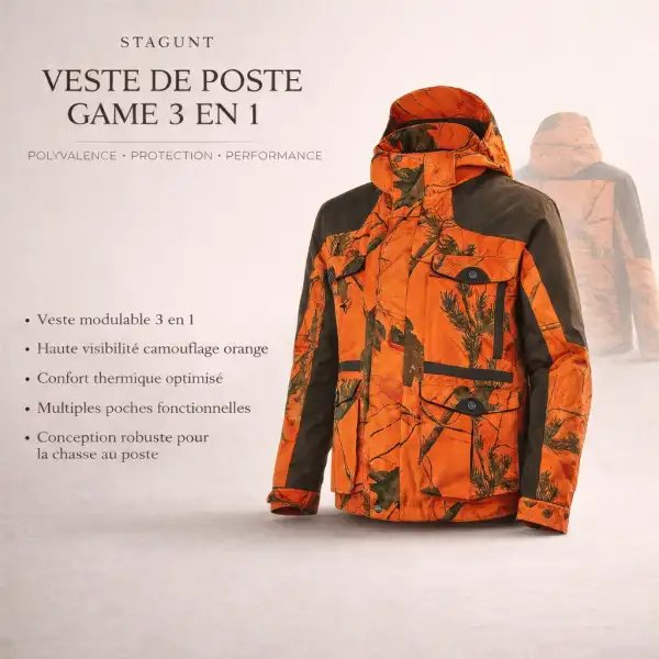 VESTE DE POSTE GAME 3 EN 1 de chez STAGUNT