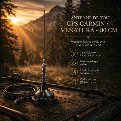 Antenne de toit pour Garmin VENATURA 80CM avec socle