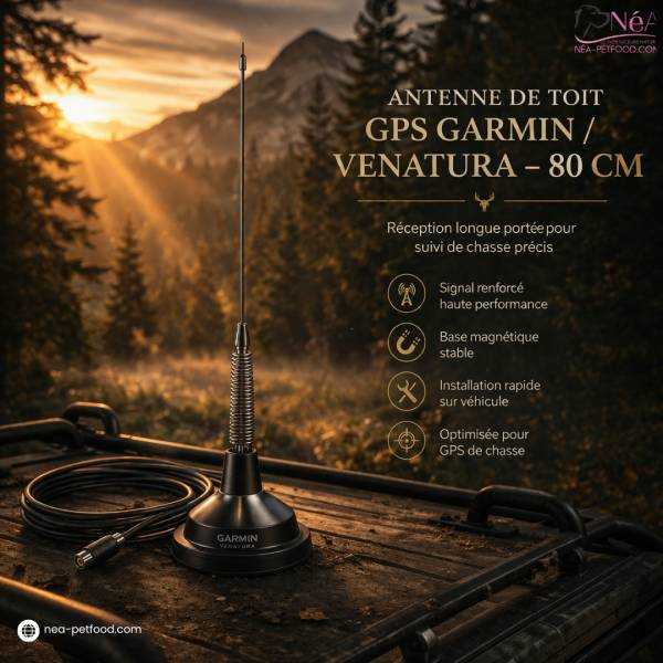 Antenne de toit pour Garmin VENATURA 80CM avec socle