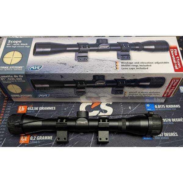 Lunette 4X32 RAIL 11mm STRIKE SYSTEMS ASG LIVRAISON GRATUITE