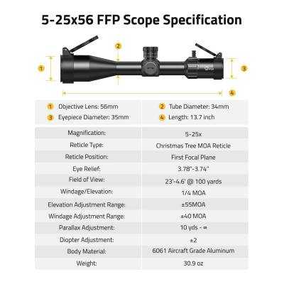 Lunette CVLIFE BearPower 5-25x56 FFP