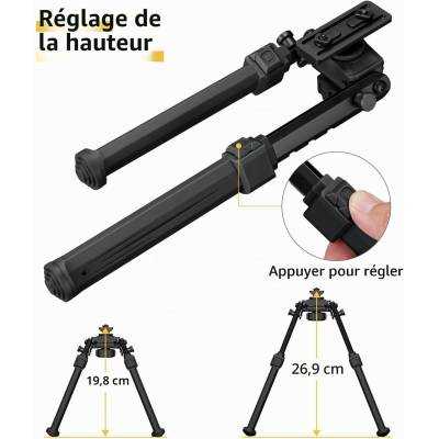 Bipied rail inclinable à dégagement rapide 7,5-9 pouces CVLIFE LIVRAISON GRATUITE