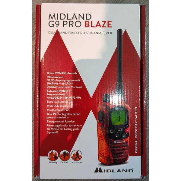 MIDLAND G9 PRO ORANGE version export 5W boosté avec oreillette
