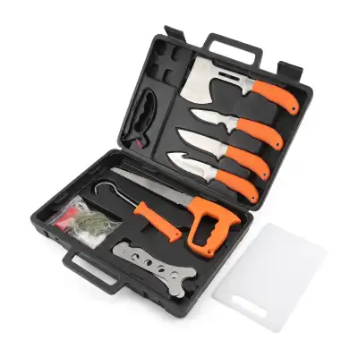 Set de couteaux de dépeçage professionnel en acier inoxydable avec mallette rigide, chasse et boucherie