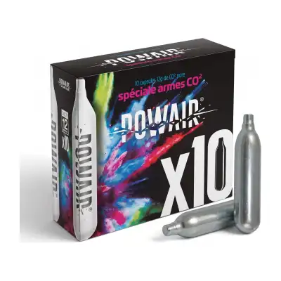 Boîte de 10 cartouches CO2 12 g Powair pour armes à air comprimé