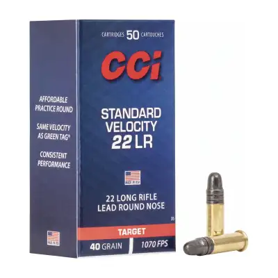 CCI Standard Velocity 22 LR 40 grains plomb – 500 cartouches