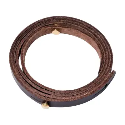 Courroie porte-corne Januel en cuir, fixation par boutons, 133 x 1,5 cm, sous blister