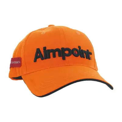 Casquette orange fluo Aimpoint, taille unique réglable, logo brodé