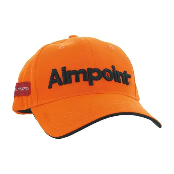 Casquette orange fluo Aimpoint, taille unique réglable, logo brodé