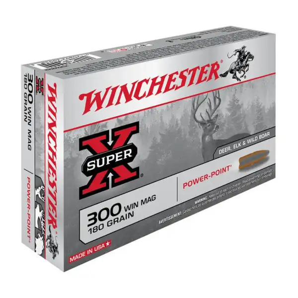 Carton de 10 boîtes de balles Winchester Power-Point .300 Win Mag 180 gr (200 cartouches)