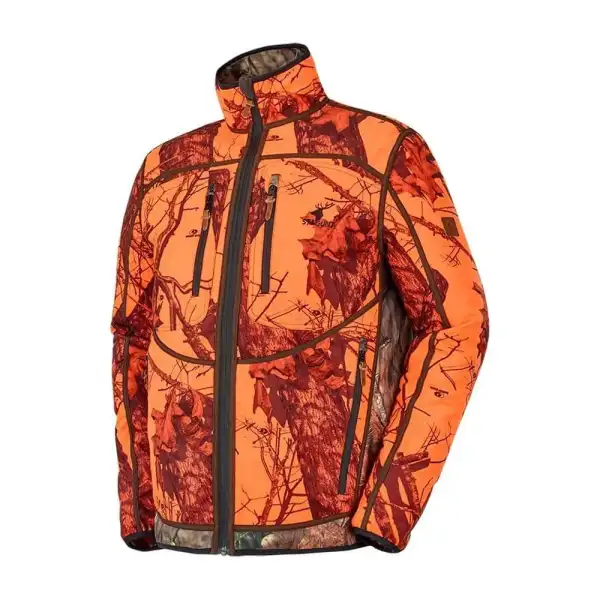 Veste de chasse réversible Stagunt Fox camo/fluo, softshell, taille S (déstockage)