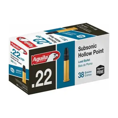 Aguila 22 LR Subsonic Hollow Point 38 gr : 1 000 cartouches (20 boîtes de 50) Aguila 22 LR Subsonic Hollow Point 38 gr : 1 000 cartouches (20 boîtes de 50)
