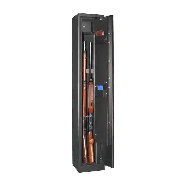Armoire à fusil Fortify Delta 4 : 4 armes, acier 2 mm, serrure à clé et coffre intérieur