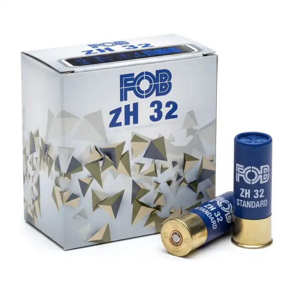 Lot de 5 boîtes de cartouches FOB ZH 32 Standard acier n°6, calibre 12/70 (125 cartouches)