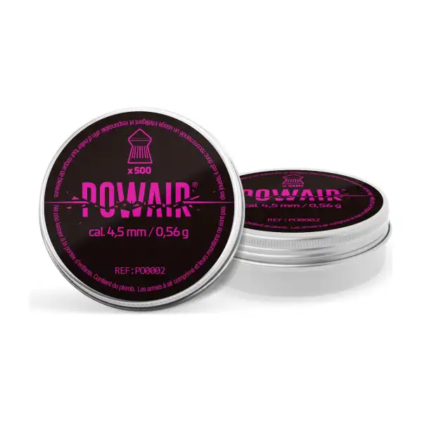 Plombs pointus Powair calibre 4,5 mm, boîte de 500