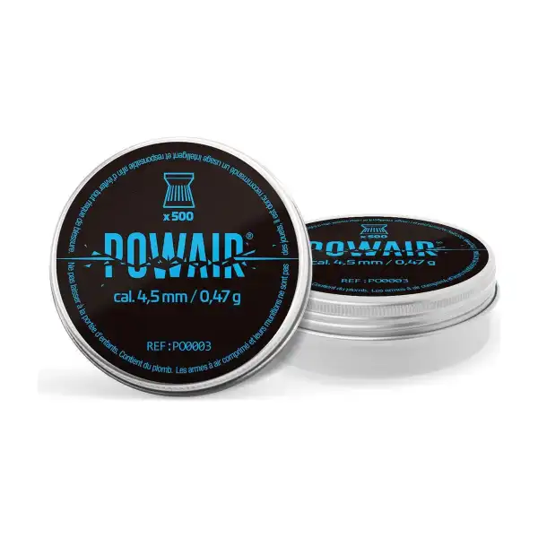 Plombs plats Powair 4,5 mm, boîte de 500