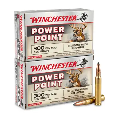 Lot de 2 boîtes Winchester .300 Win Mag Power-Point 180 gr