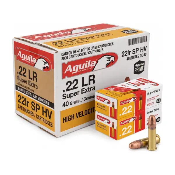 Aguila 22 LR haute vitesse 40 gr : carton de 40 boîtes de 50 (2000 cartouches)