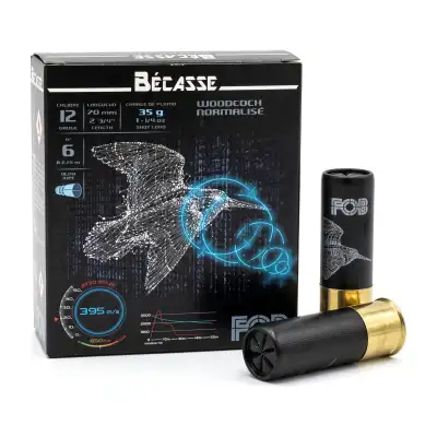 FOB Bécasse 12/70 35 g bourre jupe : pack de 20 cartouches (2 boîtes de 10)