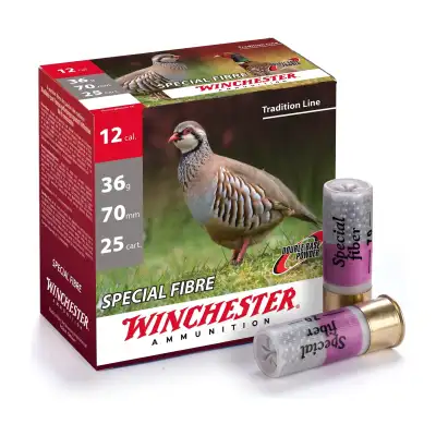 Winchester Spécial Fibre calibre 12, 36 g, plomb n° 9 : lot de 2 boîtes de 25