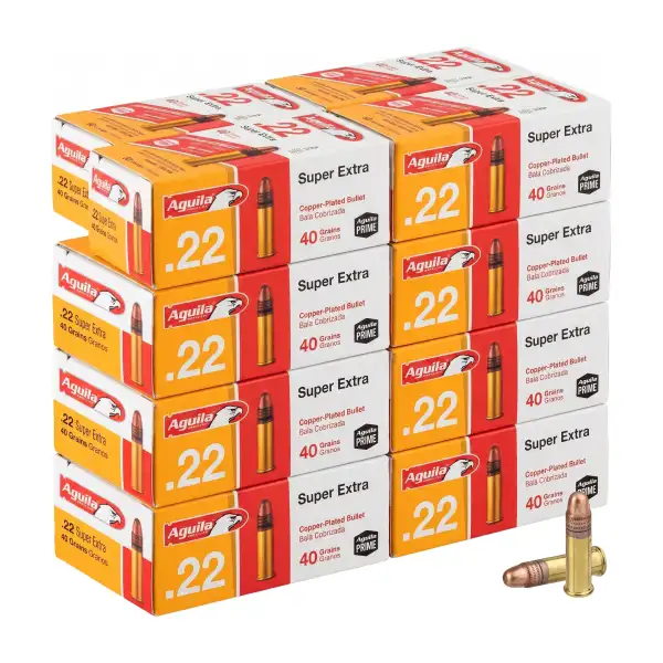 Aguila 22 LR Super Extra haute vitesse 40 gr : 500 cartouches (10 boîtes de 50)