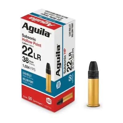 Aguila 22 LR Subsonic Hollow Point 38 gr : 500 cartouches (10 boîtes de 50)
