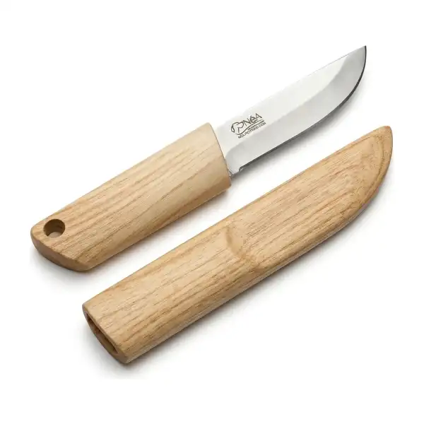 Couteau finlandais de plein air à lame fixe en acier inoxydable de 8 cm