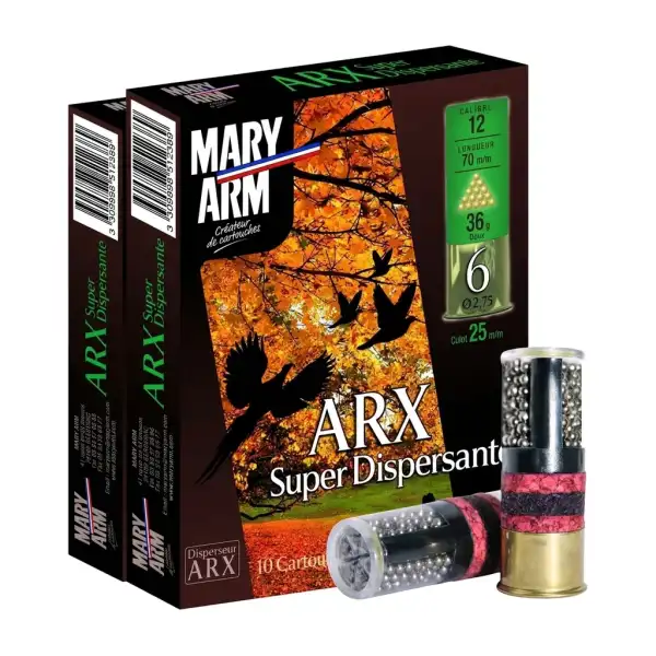 Mary Arm ARX Super Dispersante calibre 12/70, 36 g de plomb doux : 2 boîtes de 10