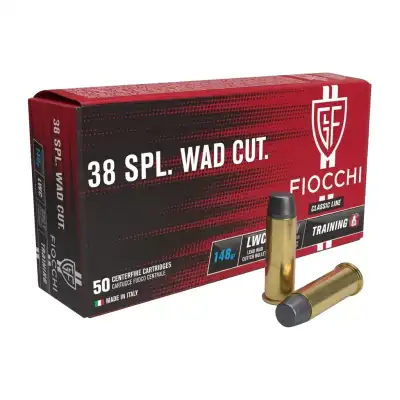 Cartouche Fiocchi .38 Special Lead Wad Cutter 148 gr, carton de 1 000