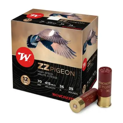 Winchester ZZ Pigeon 36 g calibre 12/70, bourre à jupe : 2 boîtes de 25 cartouches