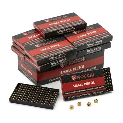 Amorces Fiocchi Small Pistol 4,45 mm, carton de 8 boîtes de 1500 (12 000 amorces)