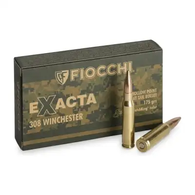 Munitions Fiocchi Exacta .308 Win 168 gr HPBT (Sierra MatchKing), boîte de 20