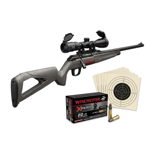 Pack Winchester Xpert 22 LR avec lunette HD 3-9x40, 50 munitions, 5 cibles et IR22