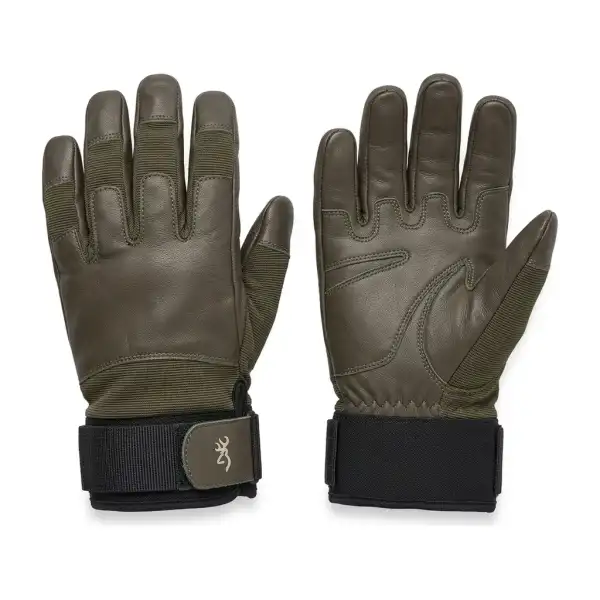 Gants de traque Browning Tracker vert, cuir de caprin, pour les traqueurs par temps froid