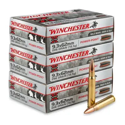 3XMUNITIONS BALLES WINCHESTER 9.3X62 POWER POINT MUNITIONS WINCHESTER 9.3X62 SUPER X POWER POINT 286 GRAINS