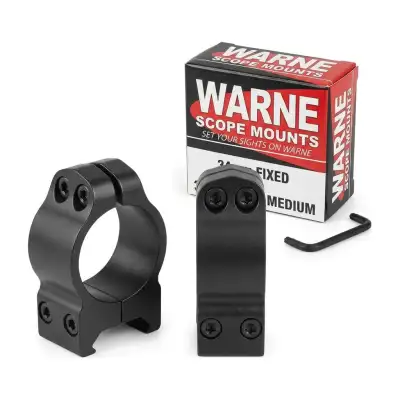 Colliers Warne Maxima 34 mm à levier, acier, hauteur medium (réf. 221LM), la paire
