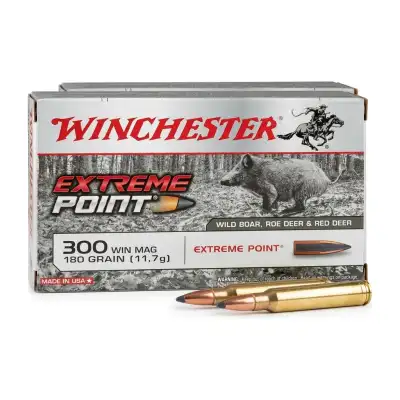 Lot de 2 boîtes de cartouches Winchester Extreme Point .300 Win Mag 180 grains (40 cartouches)