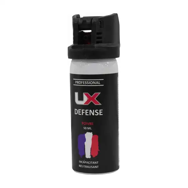Bombe lacrymogène gel poivre Umarex 50 ml avec capot clapet (catégorie D)