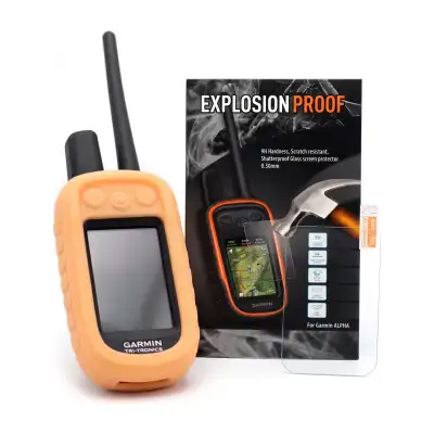 Alpha 100 TipTop : housse en silicone et verre trempé 0,30 mm pour Garmin Alpha 100