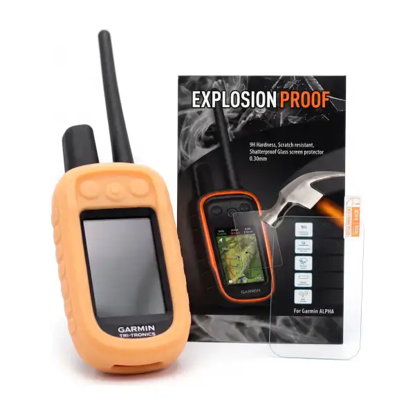 Alpha 100 TipTop : housse en silicone et verre trempé 0,30 mm pour Garmin Alpha 100