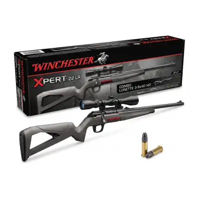 Pack Winchester Xpert 22 LR avec lunette HD 3-9x40, carabine à verrou catégorie C